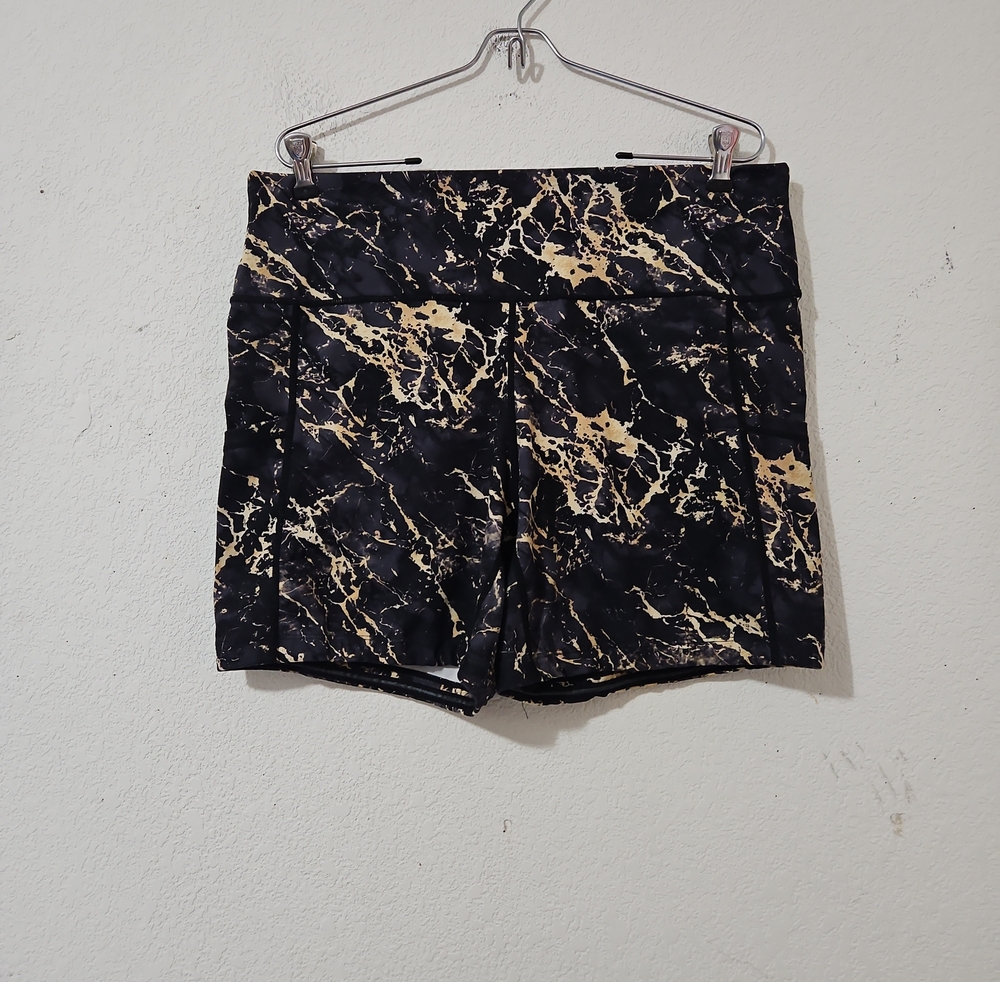 Constantly Varied Gear Gold Marble athletic workout shorts Size XL